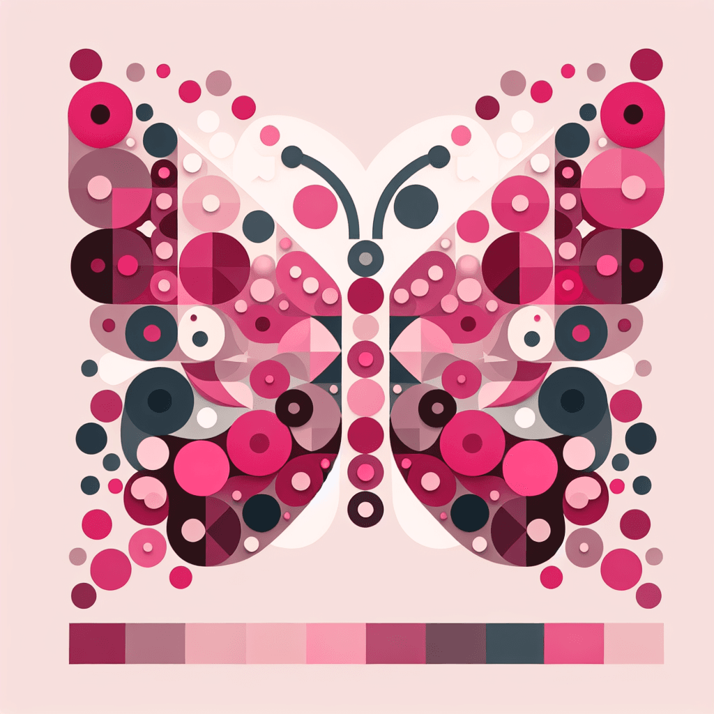 Interlocking geometric shapes forming a butterfly